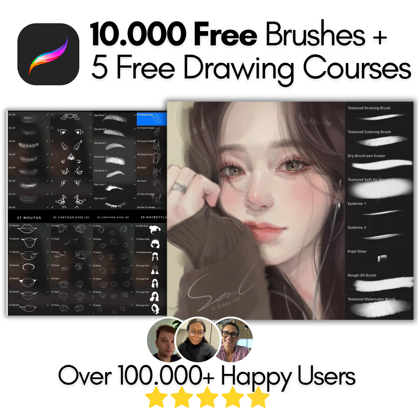 10.000 Brushes + 5 Digital Art Courses (Free Today)